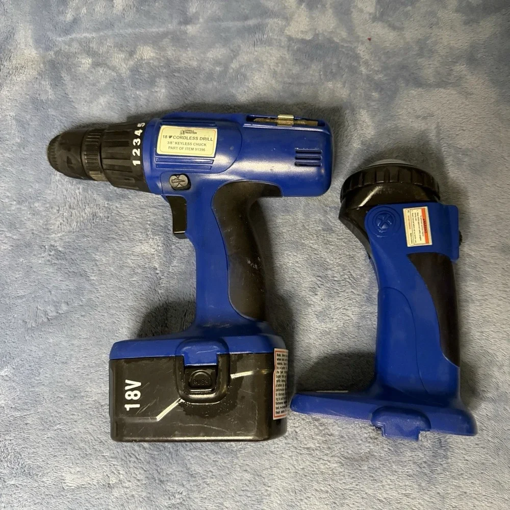 Drill Master 18V Cordless‎ Drill And Flash Light 1 Battery No Charger